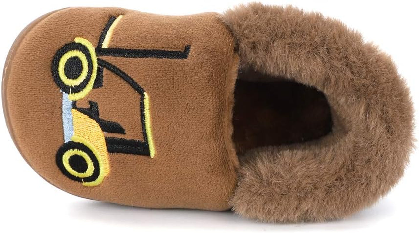 Girls Cute Cartoon Slippers with Memory Foam Kids Plush Warm Winter House Shoes