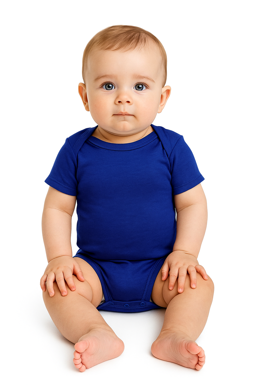 Royal Blue Interlock Short Sleeve Bodysuit Onezies