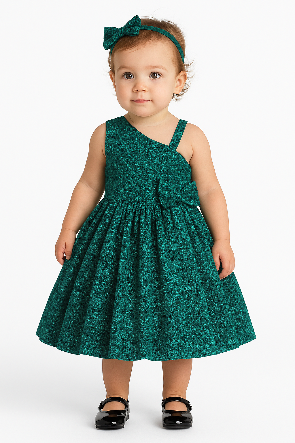 Dark Green Flower Toddler Girl Princess Dress – Birthday Party Ball Gown for Girls