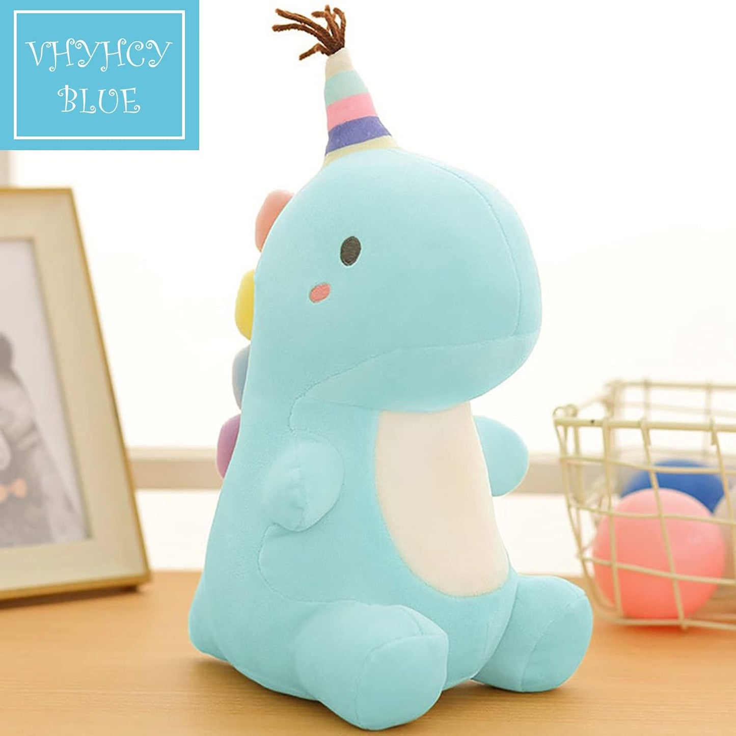 Stuffed Animal Plush Toys, Cute Dinosaur Toy, Soft Dino Plushies for Kids Plush Doll Gifts for Boys Girls (Blue, 13.8 Inch)