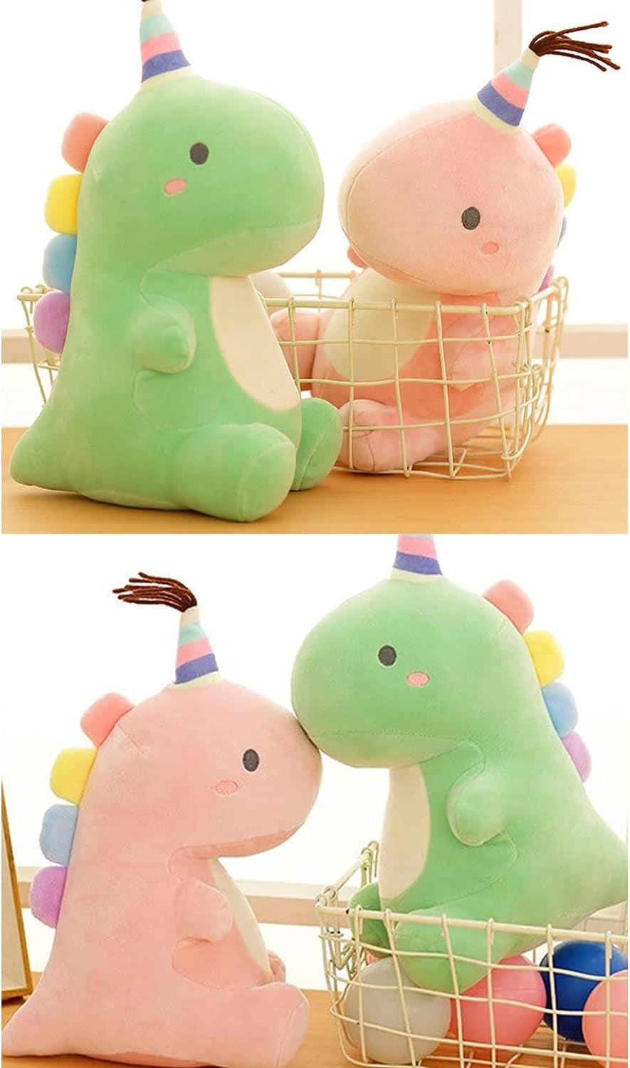 Stuffed Animal Plush Toys, Cute Dinosaur Toy, Soft Dino Plushies for Kids Plush Doll Gifts for Boys Girls (Blue, 13.8 Inch)