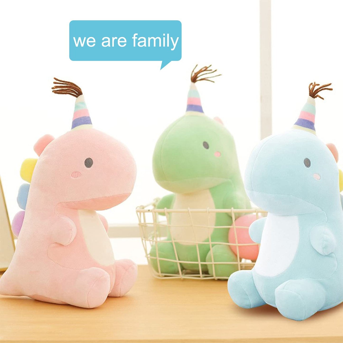 Stuffed Animal Plush Toys, Cute Dinosaur Toy, Soft Dino Plushies for Kids Plush Doll Gifts for Boys Girls (Blue, 13.8 Inch)