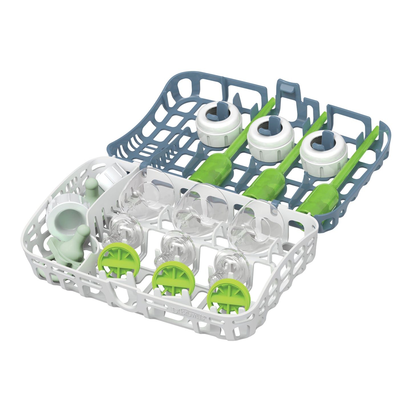 Dishwasher Basket for Small Baby Bottle Parts, Pacifiers & Accessories, Blue, BPA Free