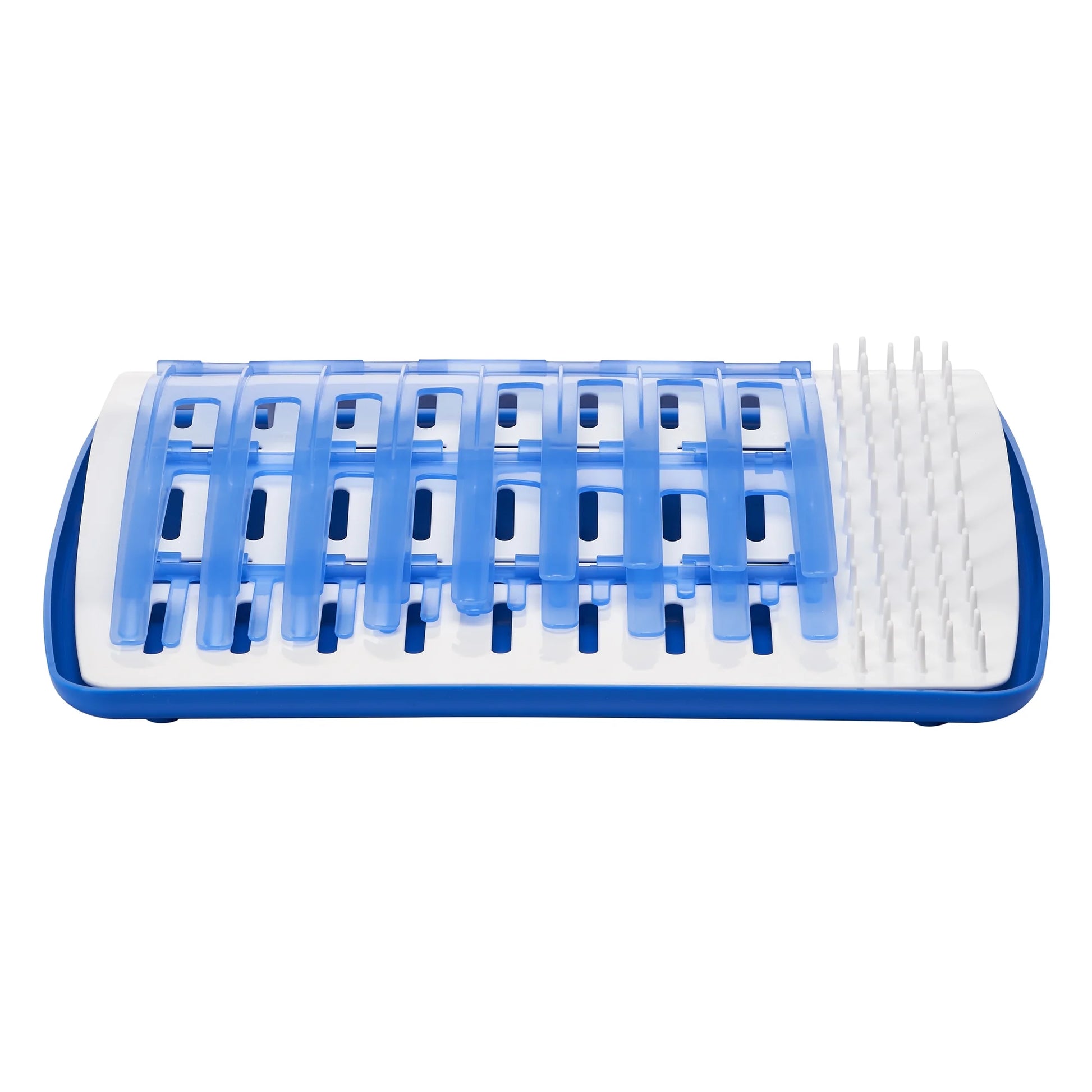 Folding Baby Bottle Drying Rack for Easy Storage, Dry Baby Essentials, BPA Free, Blue