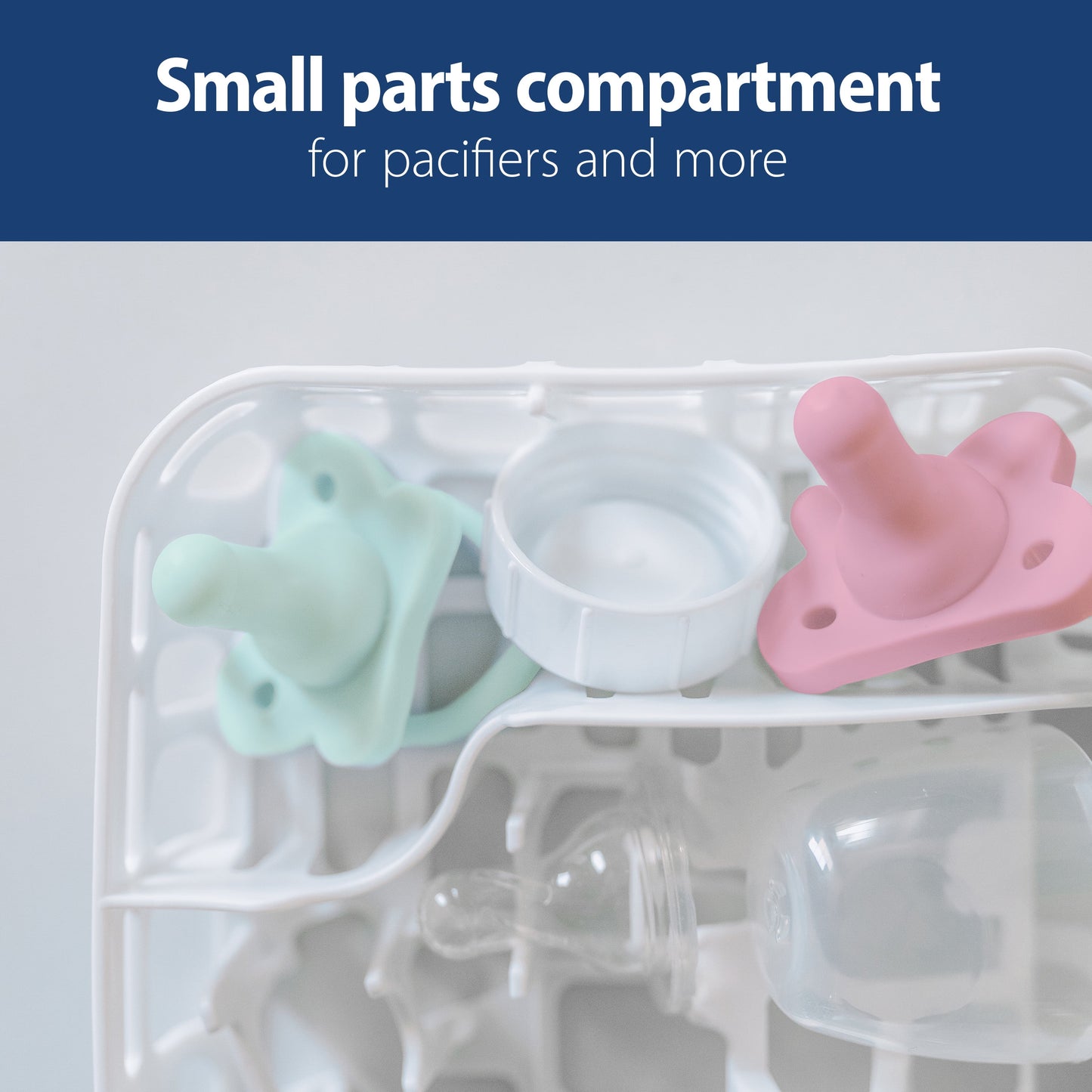 Dishwasher Basket for Small Baby Bottle Parts, Pacifiers & Accessories, Blue, BPA Free