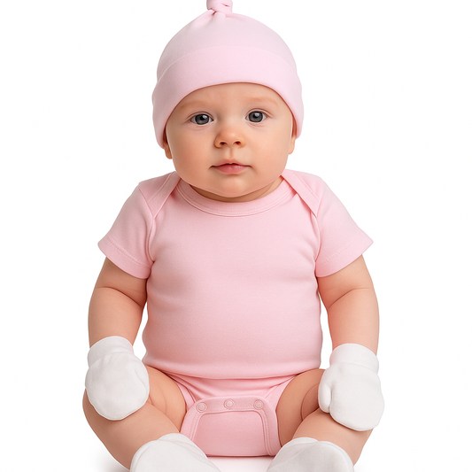 5 Pc Layette Baby Clothes Set (pink, white)