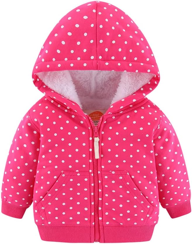 Boys & Girls Full-Zip Hooded Sweatshirt, Fur Lined, Funny Pattern, Cozy Winter Jacket