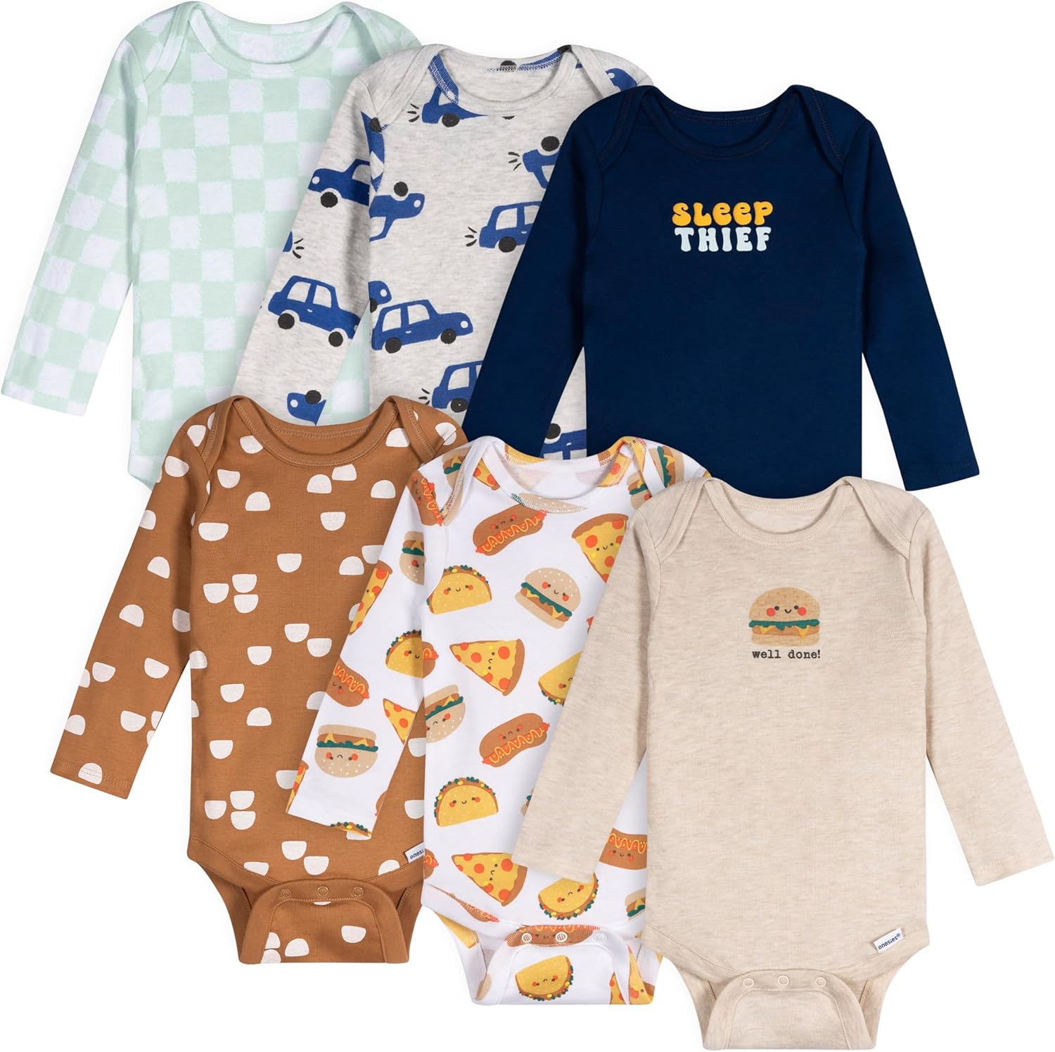 Unisex-Baby 6-Pack Long Sleeve Bodysuits