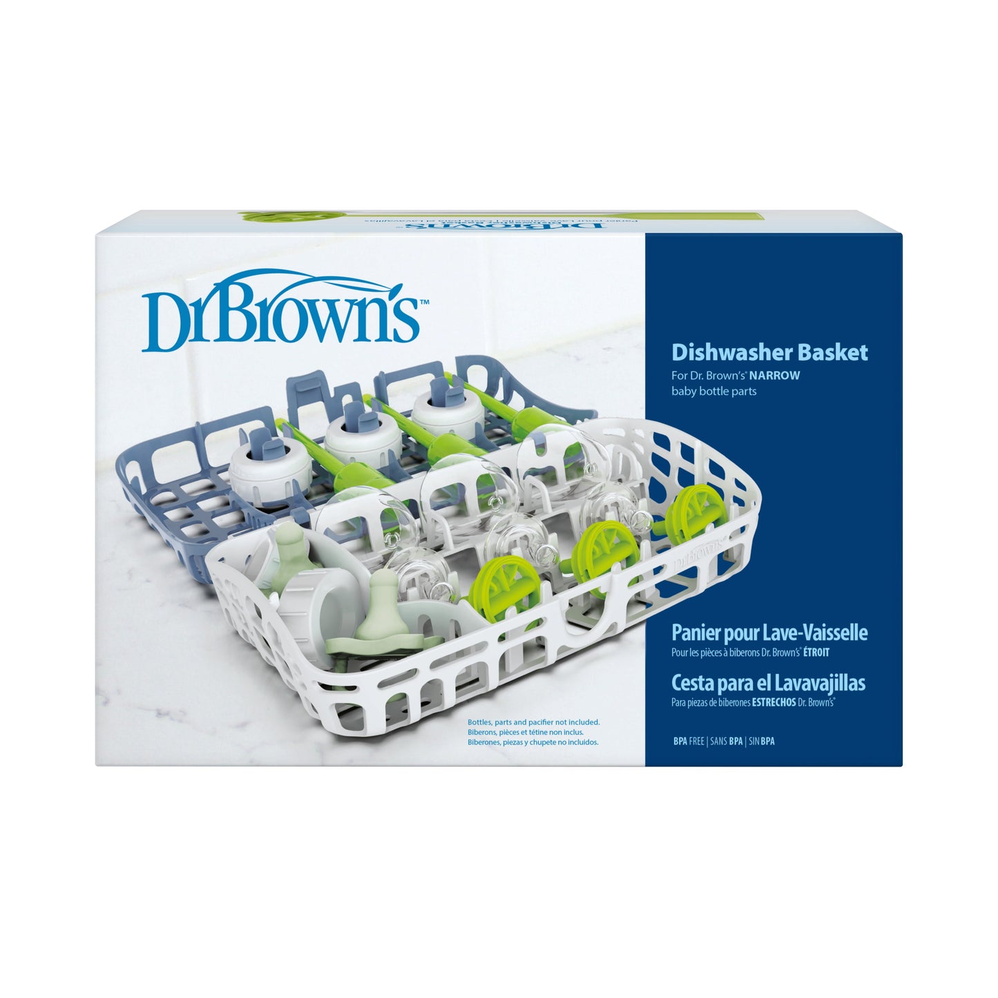 Dishwasher Basket for Small Baby Bottle Parts, Pacifiers & Accessories, Blue, BPA Free