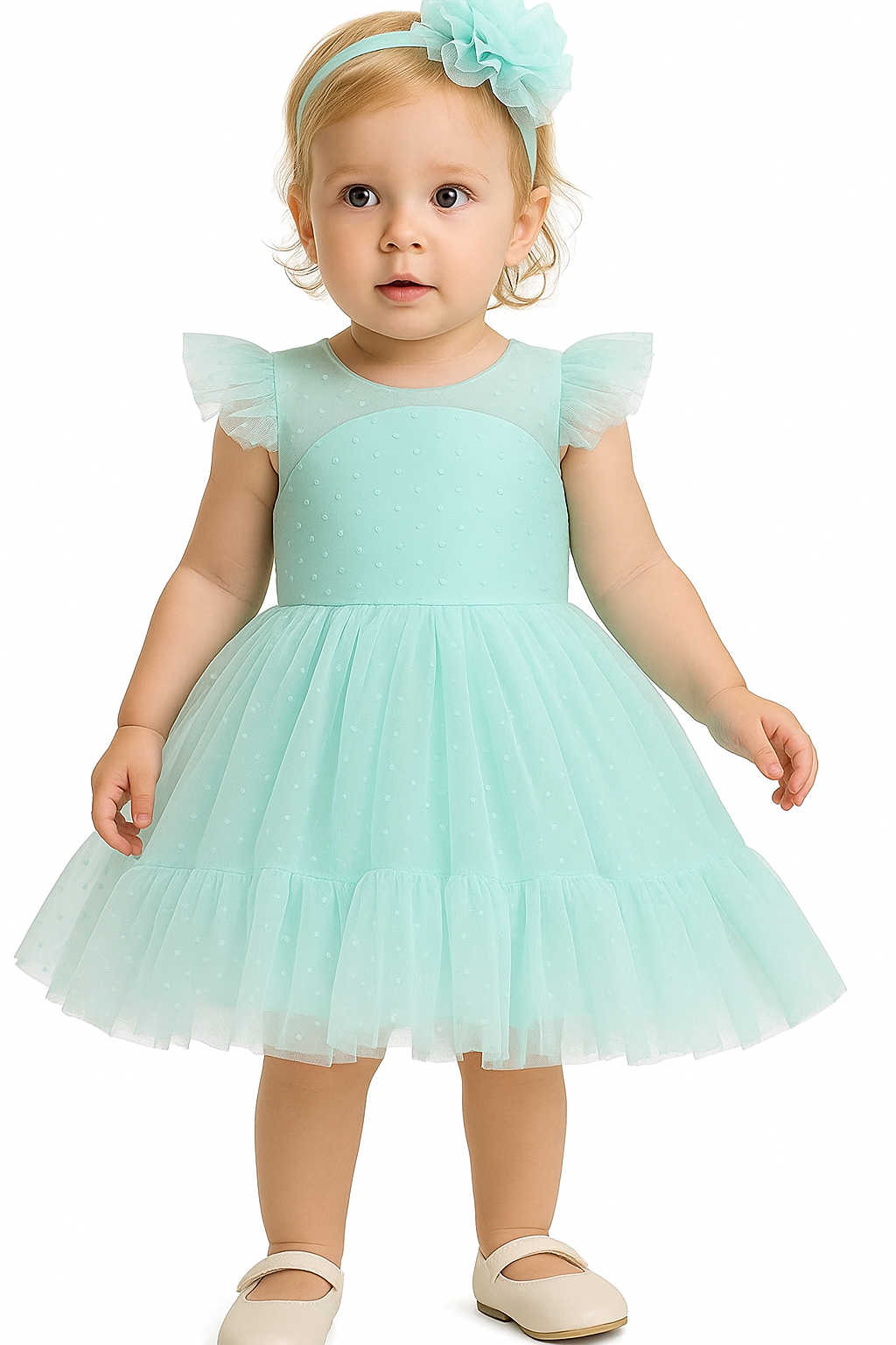 Light Green Flower Toddler Girl Princess Dress – Birthday Party Ball Gown for Girls