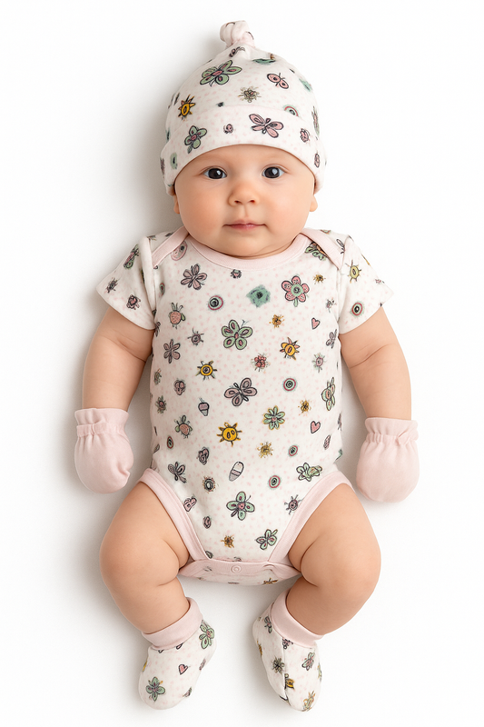 Newborn Baby Girl 4 Pc Layette Sets