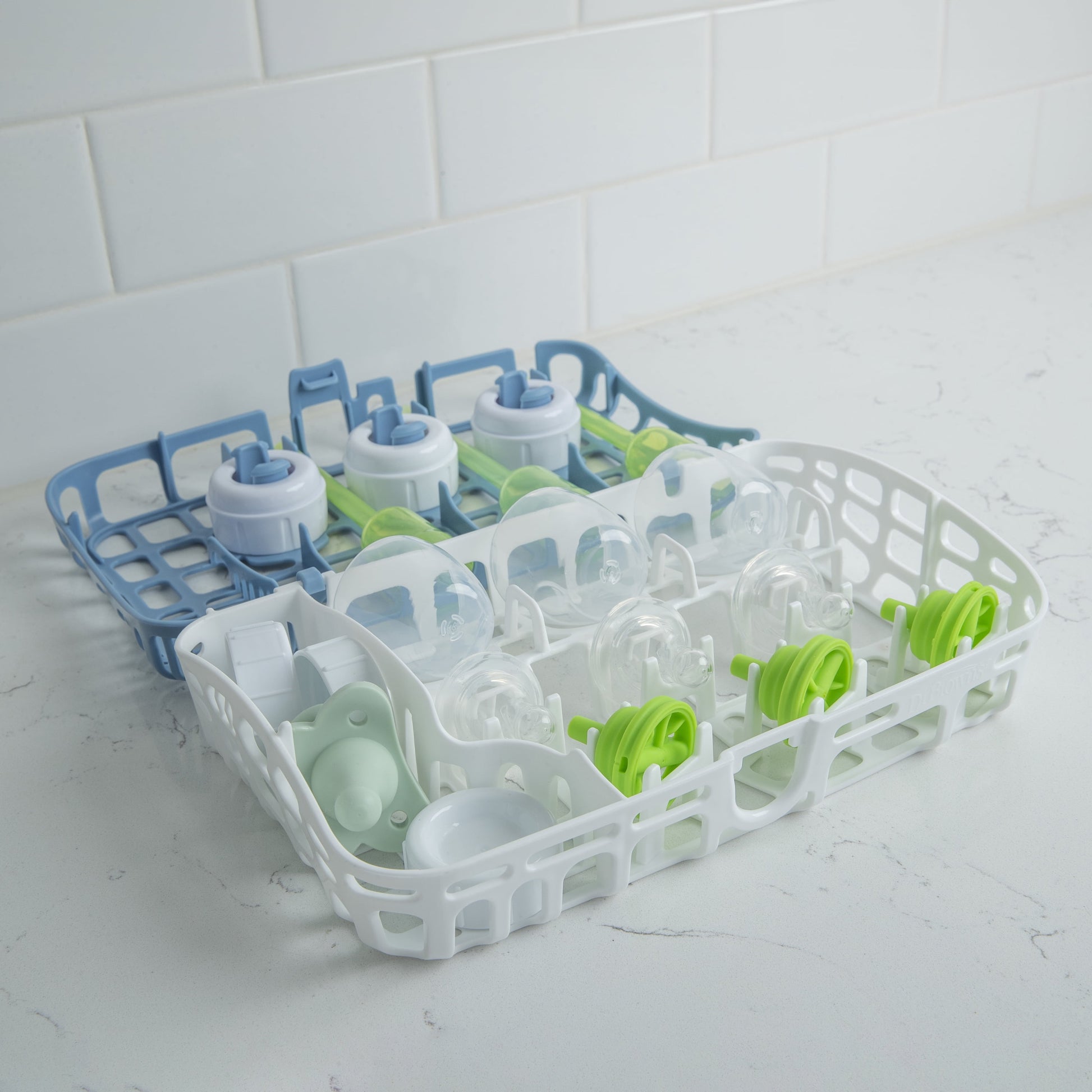 Dishwasher Basket for Small Baby Bottle Parts, Pacifiers & Accessories, Blue, BPA Free